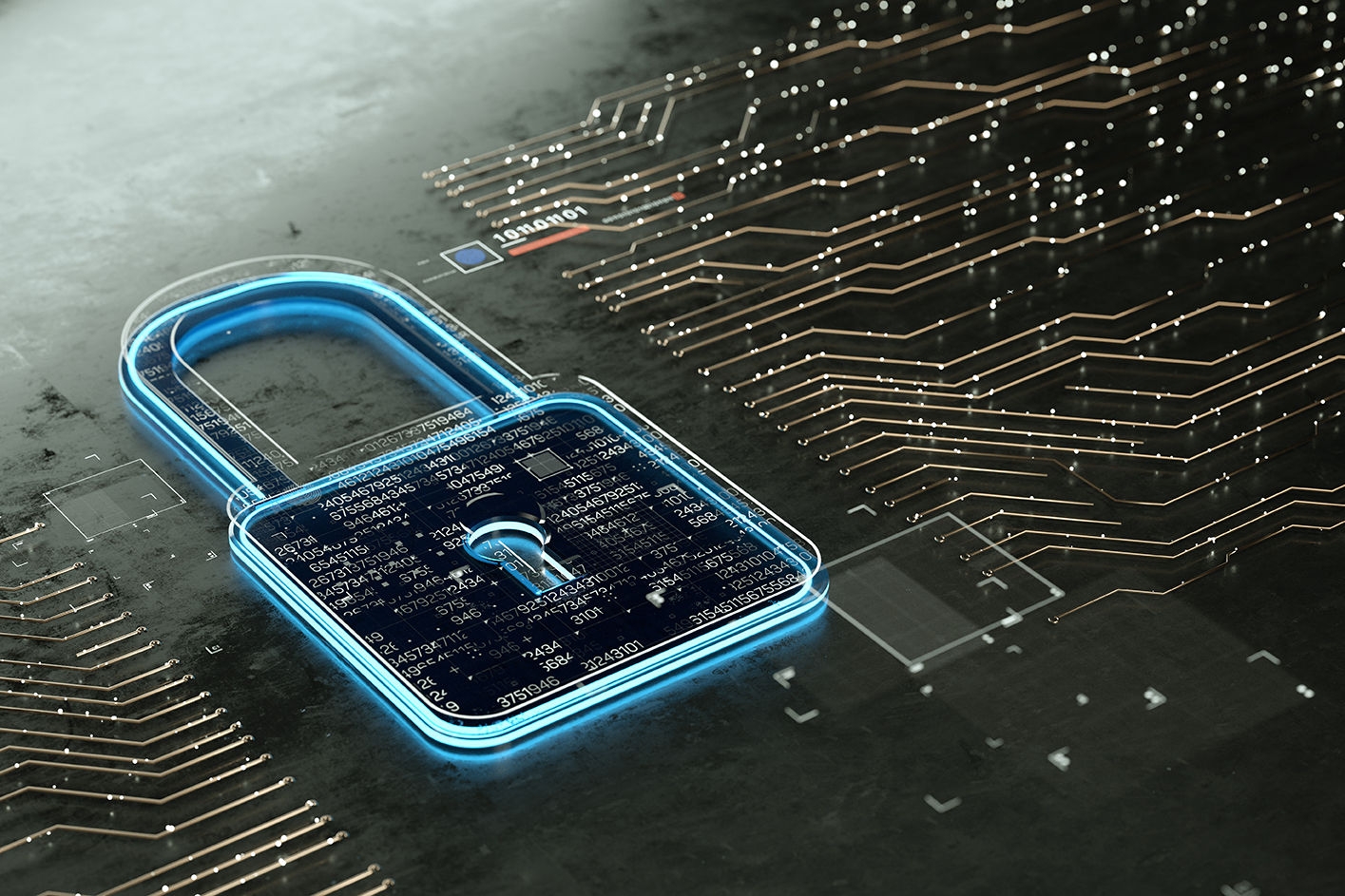 Digital encrypted Lock with data multilayers. Internet Security