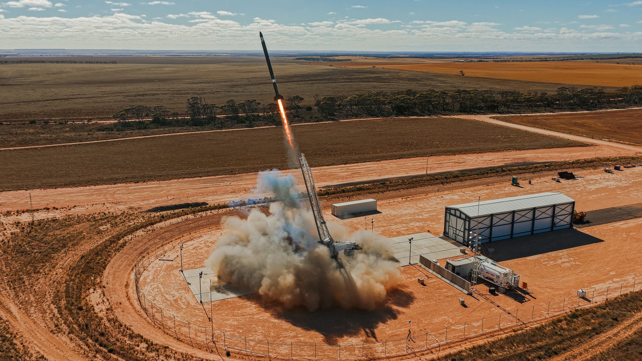Australian rocket manufacturer AtSpace launching its A01 rocket at Southern Launch’s Koonibba Test Range.