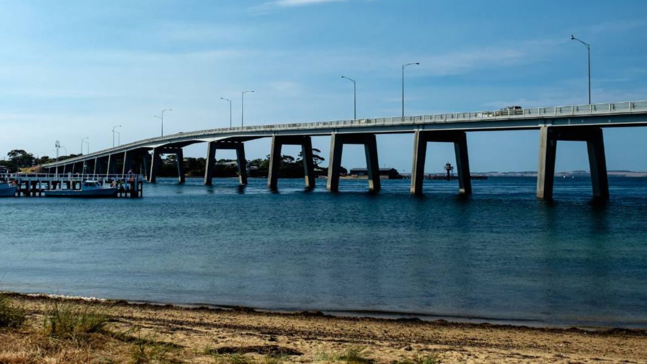 The San Remo bridge spanning a body of water connecting Phillip Island to the San Remo area