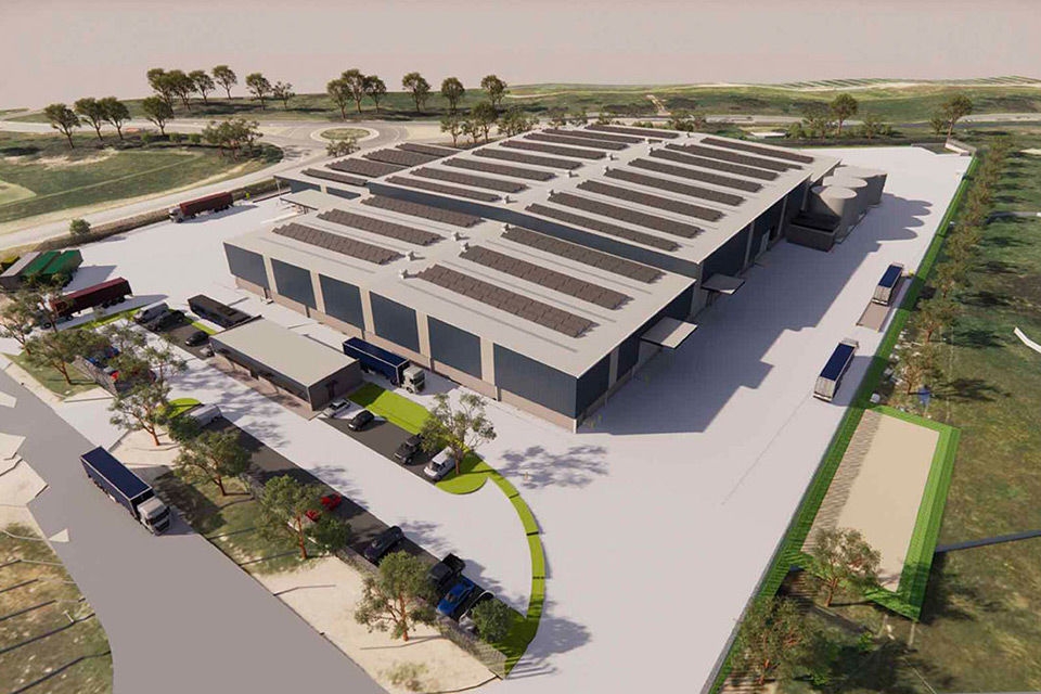 An artist’s impression of the new materials recovery facility to be built in Hume. Image courtesy of the ACT Government.