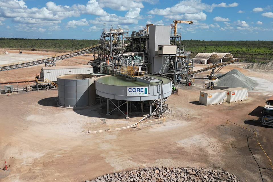 Lithium processing facility in flat landscape