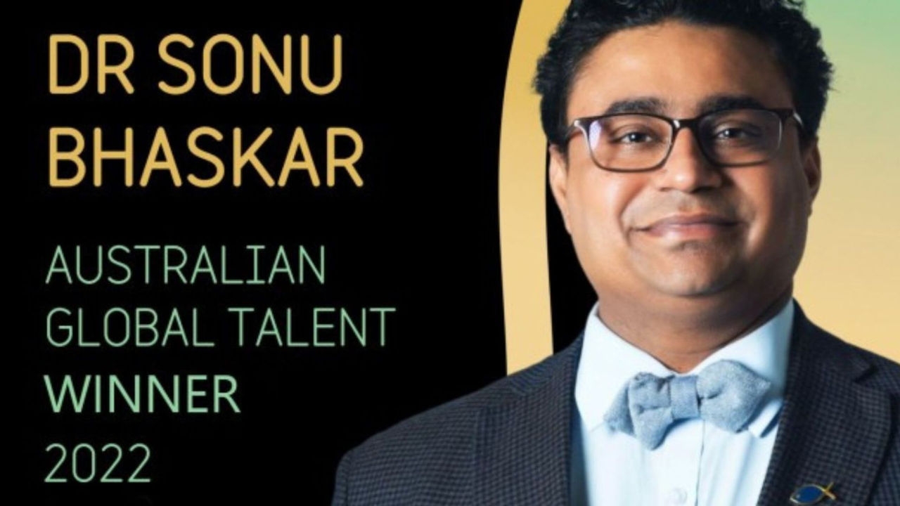 Profile picture of the winner of the Global Talent category at the Advance.org Global Australian Awards, Dr Sonu Bhaskar