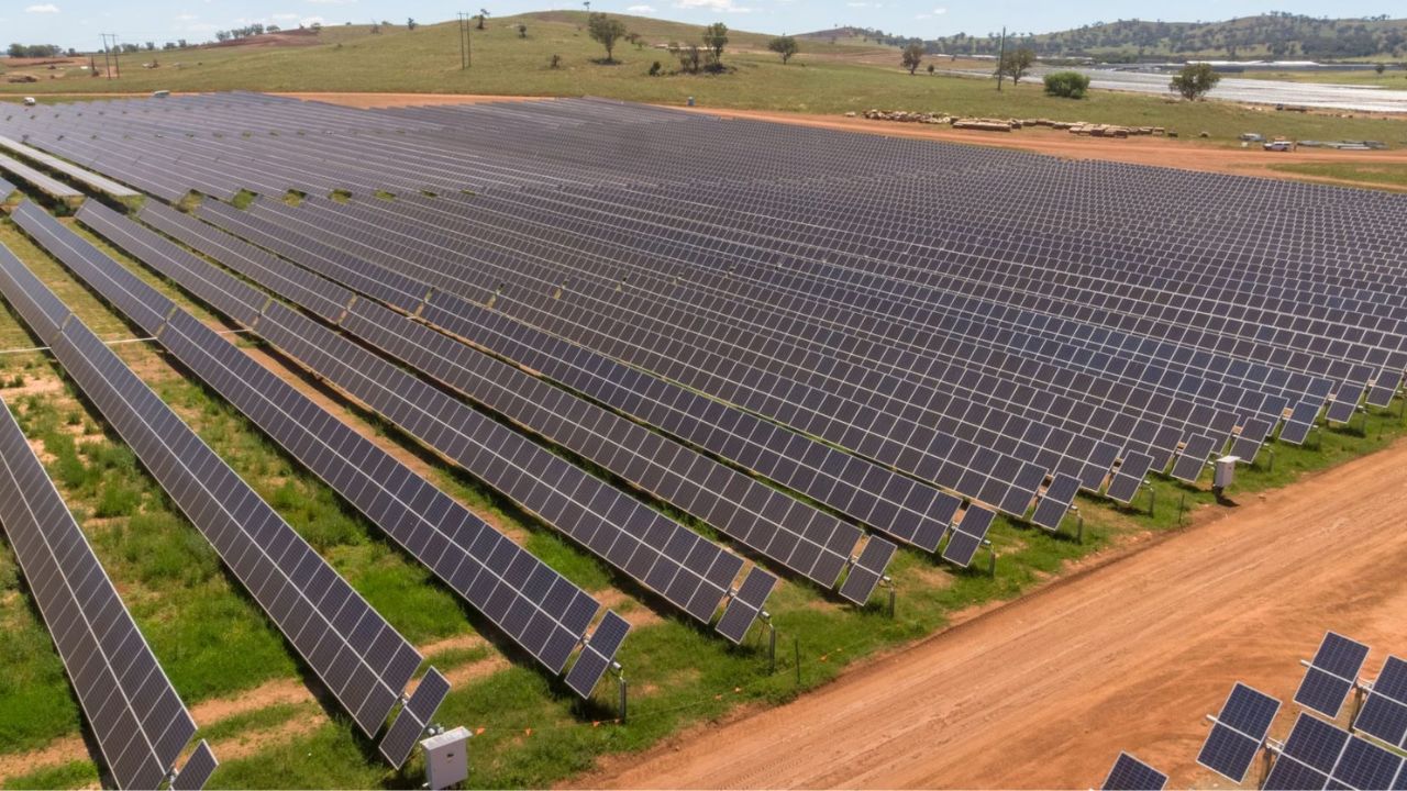A field of solar panel arrays in Australia